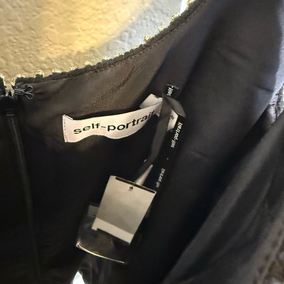 Self-Portrait Black textured wool Mini Dress - Picture 8 of 13